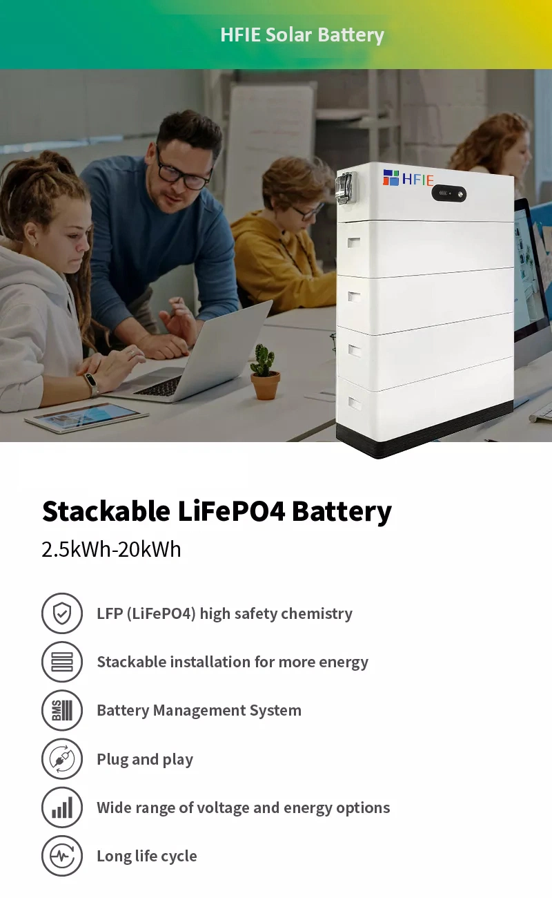 Hfie Deep Cycle LiFePO4 Lithium Iron Phosphate Battery Pack Solar Generator Household Ess Standby Power Supply Solar Energy Storage